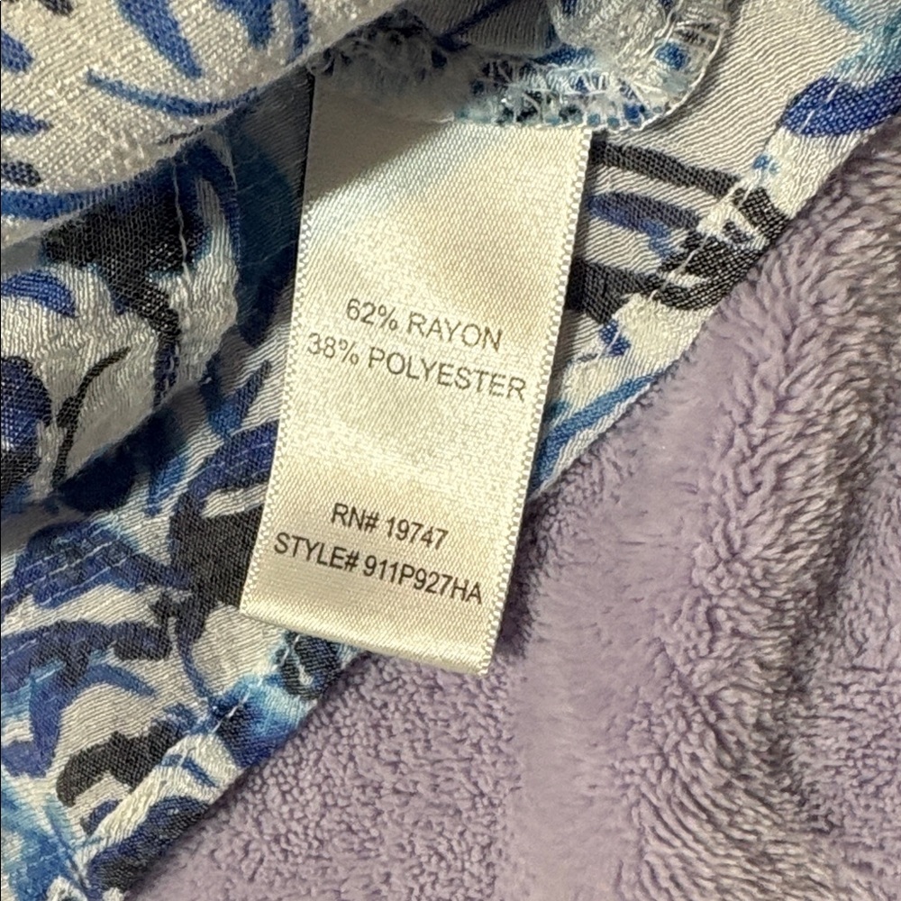 Counterparts Blue Floral Off-Shoulder Peasant Top XL - Picture 3 of 8